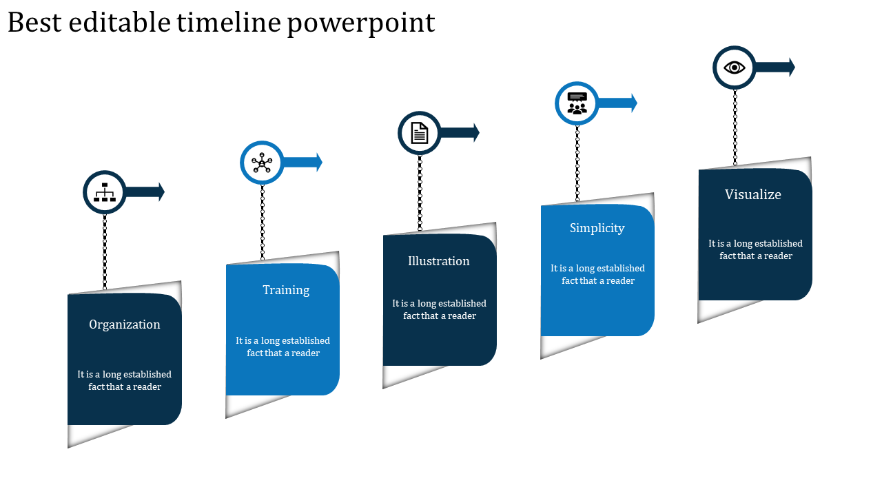 Awesome Editable Timeline PowerPoint with Five Nodes
